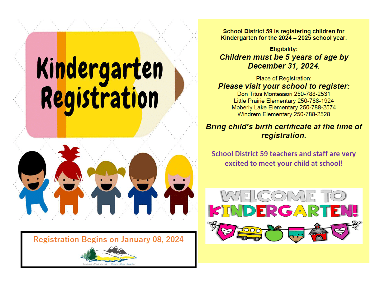 School District 59 Kindergarten Registration - West Moberly First Nations
