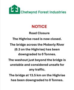 Road Closure-Highrise Road