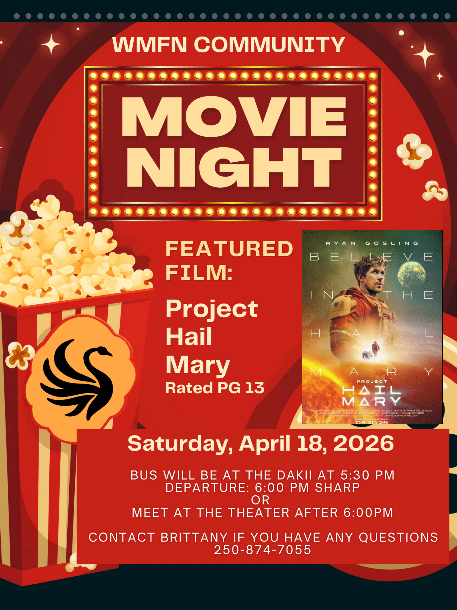 WMFN Community Movie Night- Project Hail Mary - West Moberly First Nations