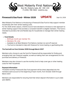 Firewood & Gas Fund –Update