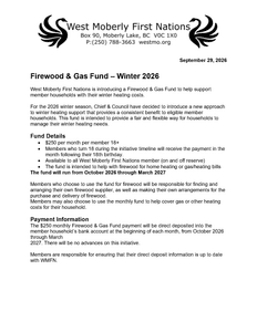 🔥 Firewood & Gas Fund – Winter 2026