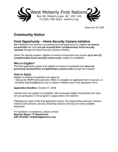📢 Final Opportunity – Home Security Camera Initiative